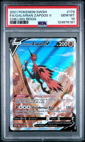 Zapdos V - Chilling Reign PSA 10