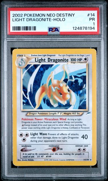 Light Dragonite - Neo Destiny - PSA 1