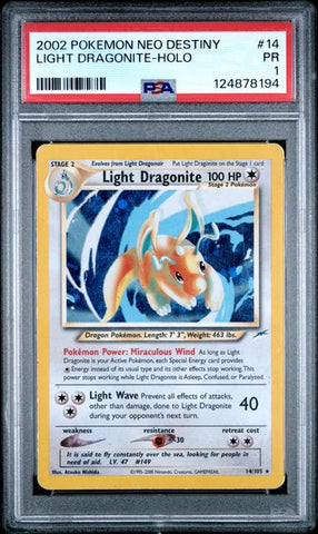 Light Dragonite - Neo Destiny - PSA 1